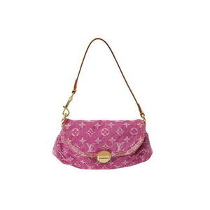 Louis Vuitton Pleaty Shoulder Bag Fuchsia Pink Monogram Denim Canvas